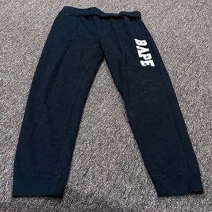 Bape A Bathing Ape M Men’s black joggers bottoms athletic pants warm EUC!